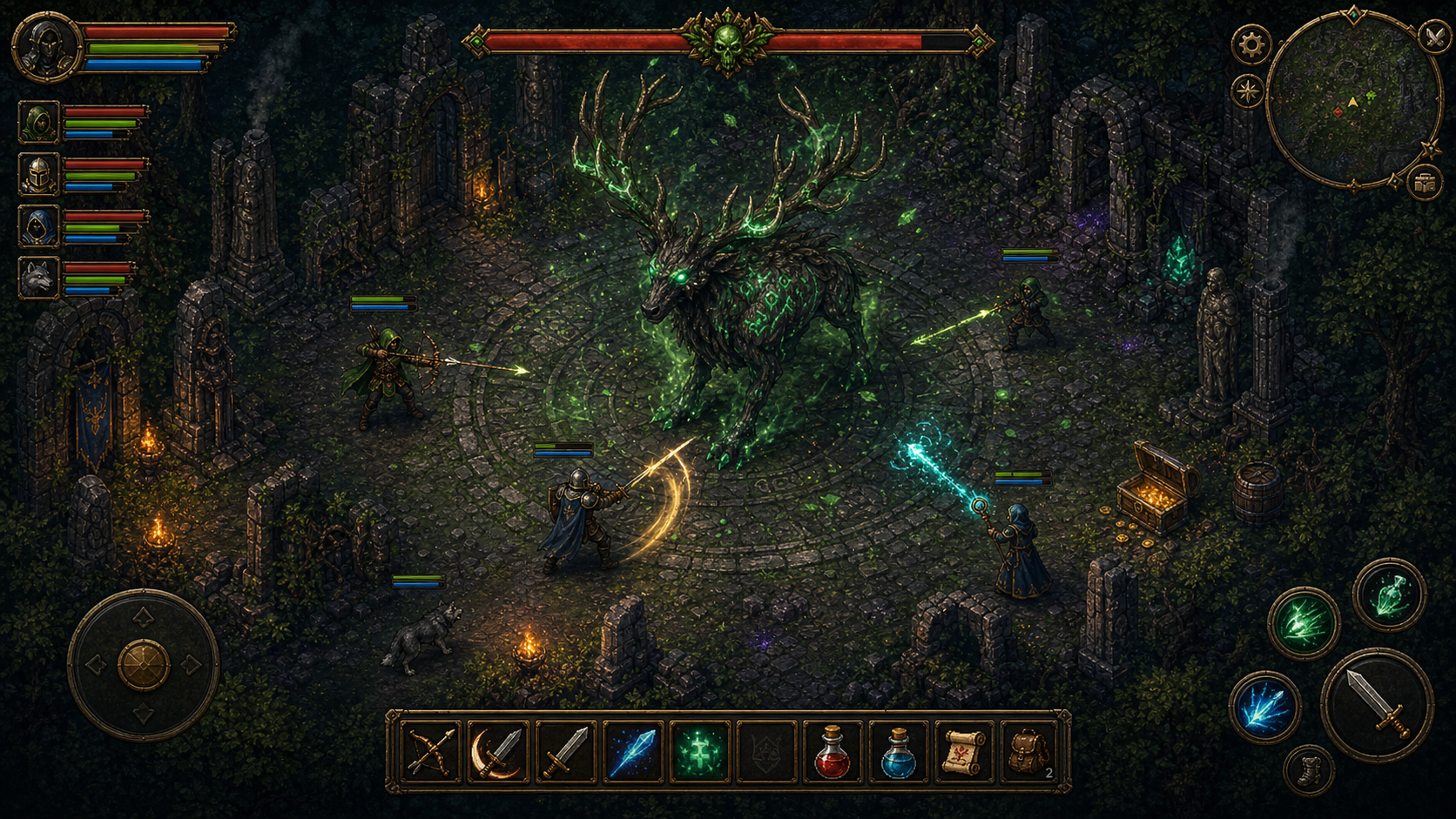 Co-op boss fight screen